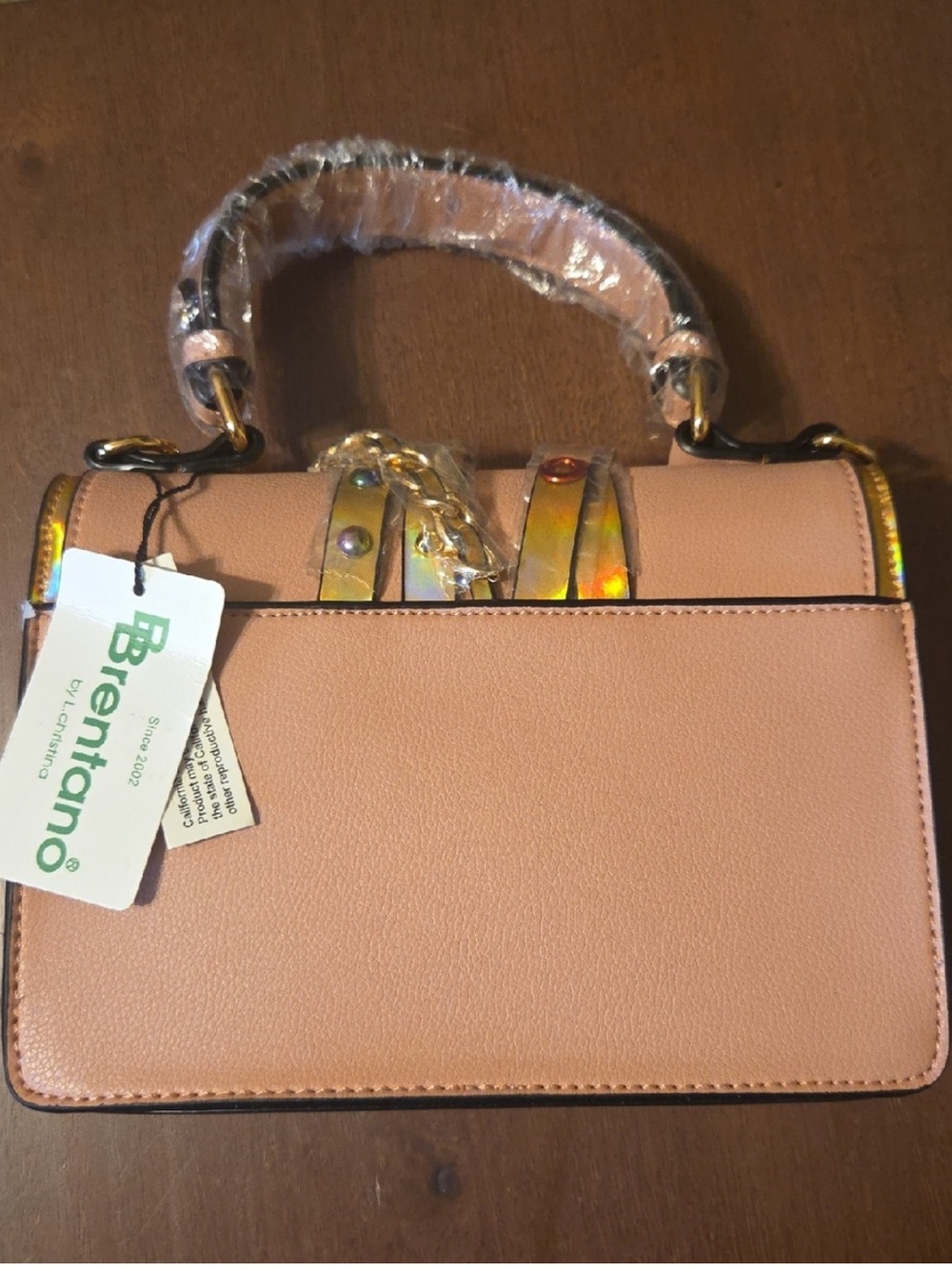 B Brentano vegan medium crossbody top handle purse - Picture 3 of 17